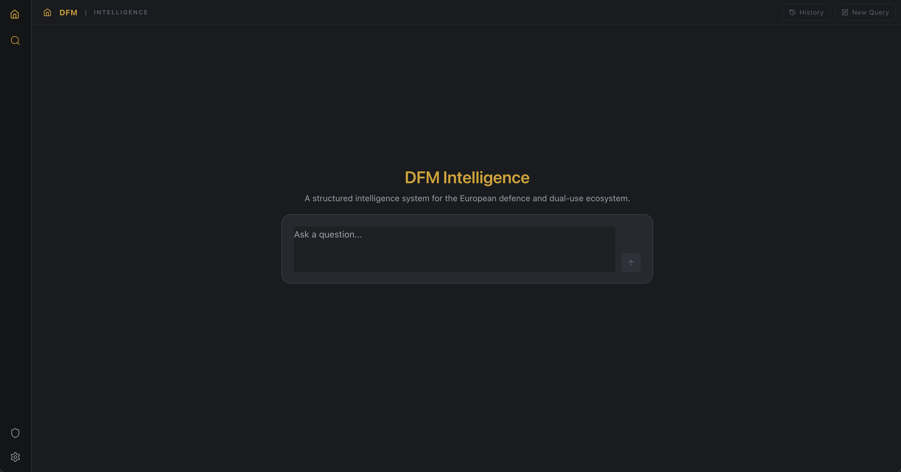 Defence Finance Monitor — natural-language entry point into the analytical environment.